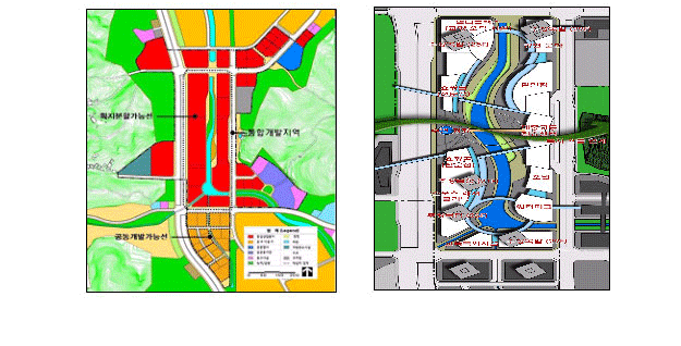 사업지구 내 상가와 도로 그림 표기 사진